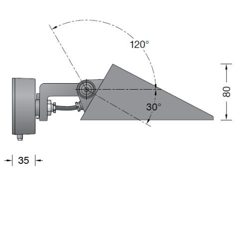 84256K4 LED-Flächenstrahler mit Montagedose, grafit