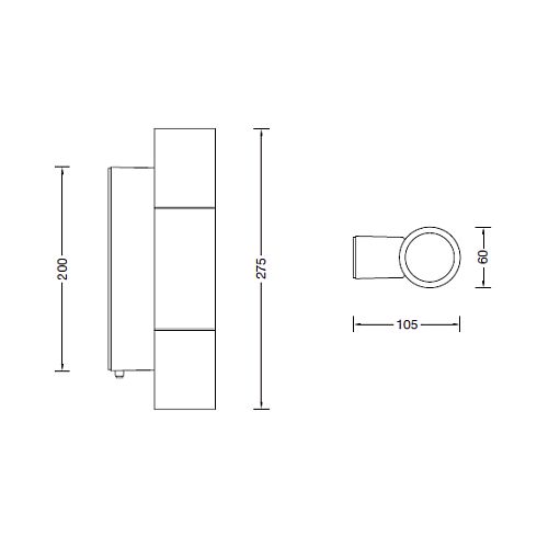 66512K3 LED-Wandleuchte, grafit