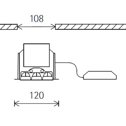 68623.000 COMPAR LINEAR wallwash Linsenwandfluter mit schwarzem Abblendraster