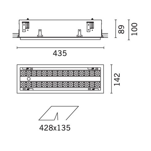 Laser Blade Adjustable - 2x15 LED-Deckeneinbauleuchte, weiß-schwarz