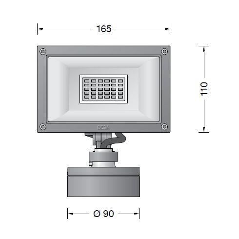84360K3 LED-Flächenscheinwerfer mit Montagedose, grafit