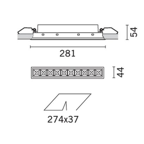 Laser Blade Frame High Contrast - 10 LED-Deckeneinbauleuchte, weiß-schwarz