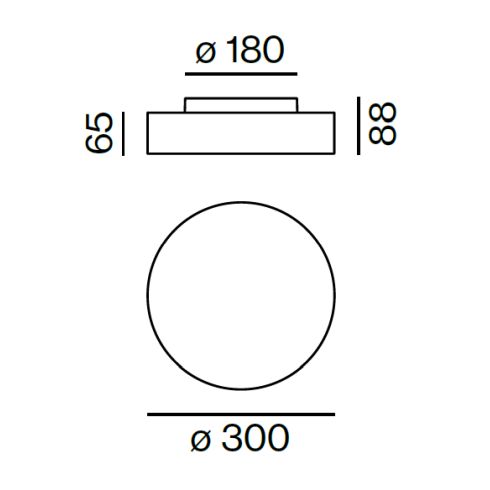 VELA 300 SURFACE D-I SOFT Deckenanbauleuchte, weiß