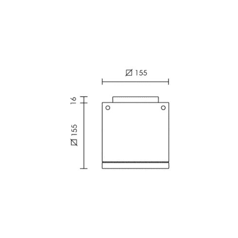 LOFT SQUARE grau LED-Deckenanbauleuchte