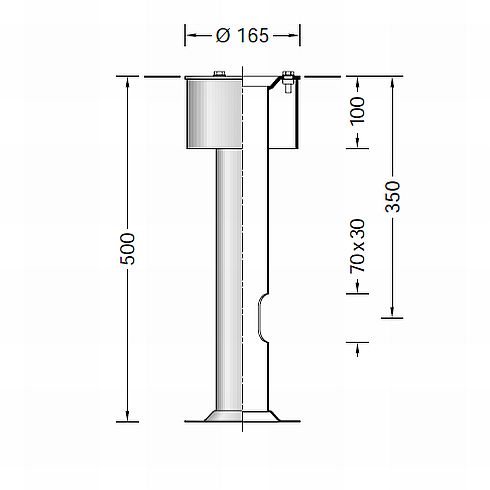 Zubehör - 70896 Erdstück für BEGA-Pollerleuchten