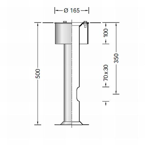 Zubehör - 70896 Erdstück für BEGA-Pollerleuchten