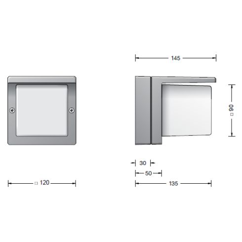 33327A LED-Wandleuchte, silber