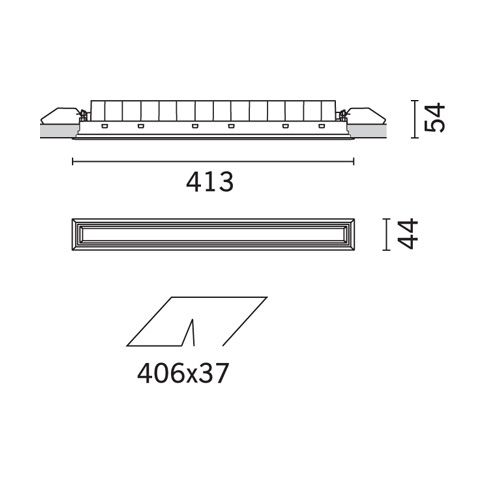 Laser Blade Frame General - 30W LED-Deckeneinbauleuchte, weiß-schwarz