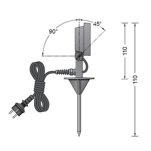 84361K3 LED-Flächenscheinwerfer mit Erdspieß, grafit