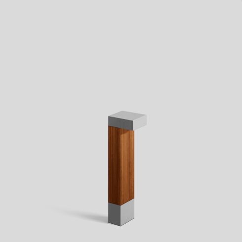 84498AK3 - Accoya®- Holz LED-Garten- und Wegeleuchte, silber