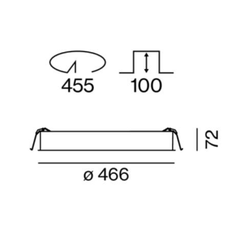 COMBO ROUND 450 4000K OPAL LED-Deckeneinbauleuchte