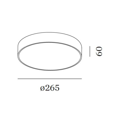 ROBY 2.6 2700K Deckenanbauleuchte, schwarz