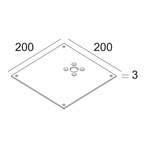 Zubehör - PLATE 1 Montageplatte für Deltalight-Pollerleuchten