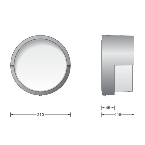 33508K3 LED-Wandleuchte, grafit