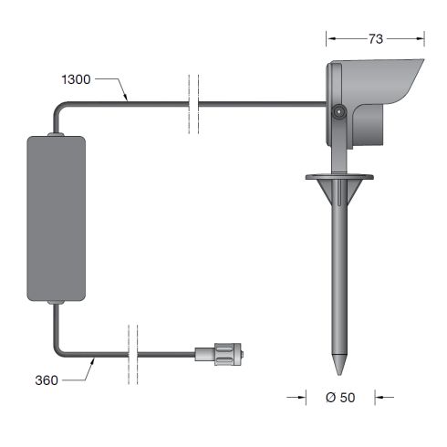 85000 - BEGA UniLink® Play 48V Ortsveränderlicher RGBW-Gartenscheinwerfer, grafit