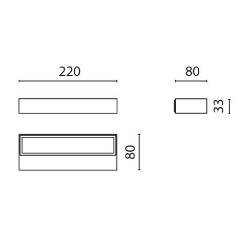 MINILOOK 220 one-side bronze LED-Wandanbauleuchte