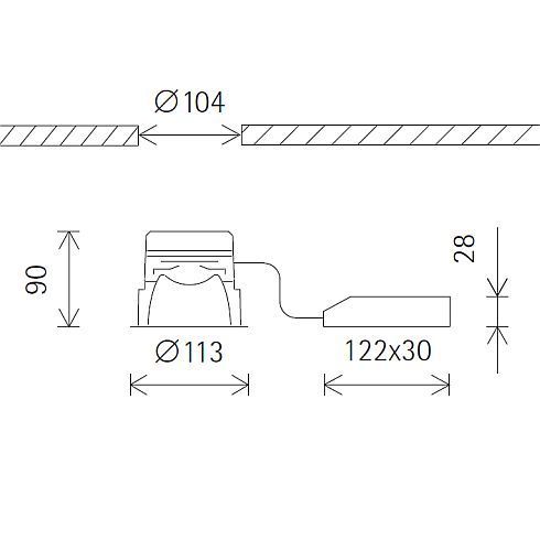 45001.000 QUINTESSENCE Deckeneinbau-Downlight