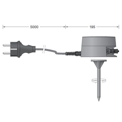 13566 - BEGA Plug & Play 48V Smart Tower mit Anschlussleitung und Netzstecker