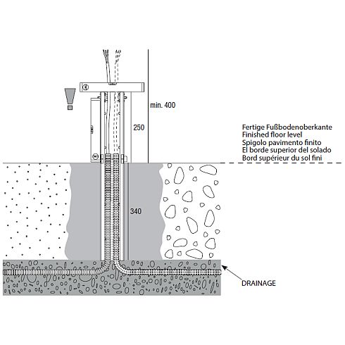 Betonanker Zubehör für XAL-Pollerleuchten