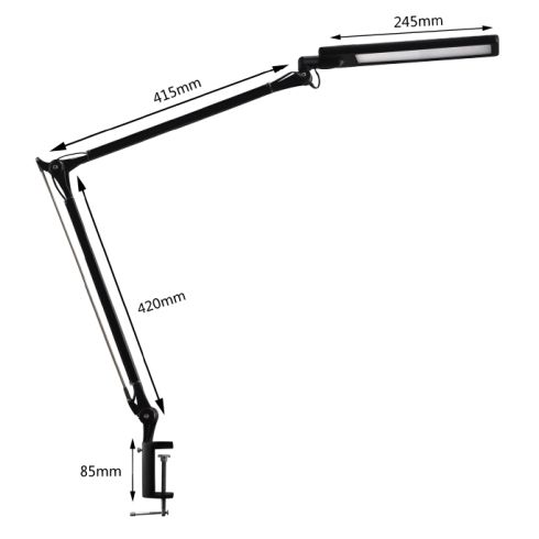 LED-Tischleuchte, schwarz mit Tischklemme