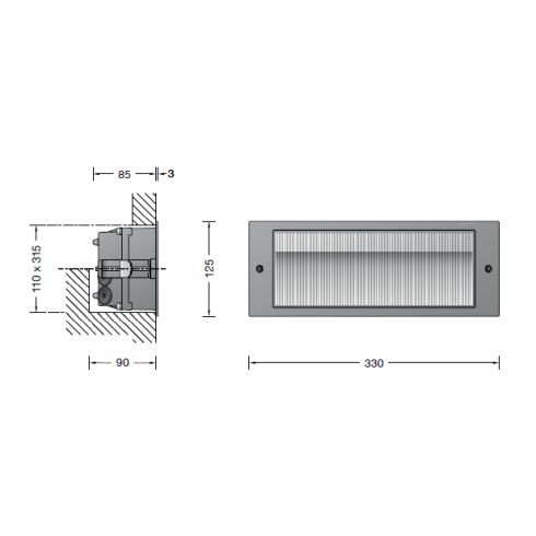 33062K3 LED-Wandeinbauleuchte, grafit