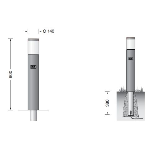 85284A Garten- und Wegeleuchte mit Sensor, silber