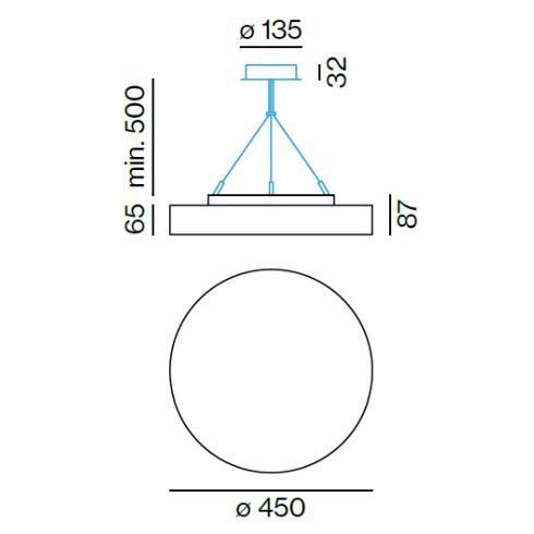 VELA 450 SUSPENDED D-I POWER Pendelleuchte, weiß