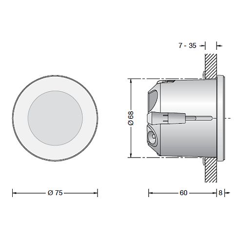 50284.2K3 - ACCENTA LED-Wandeinbauleuchte, edelstahl