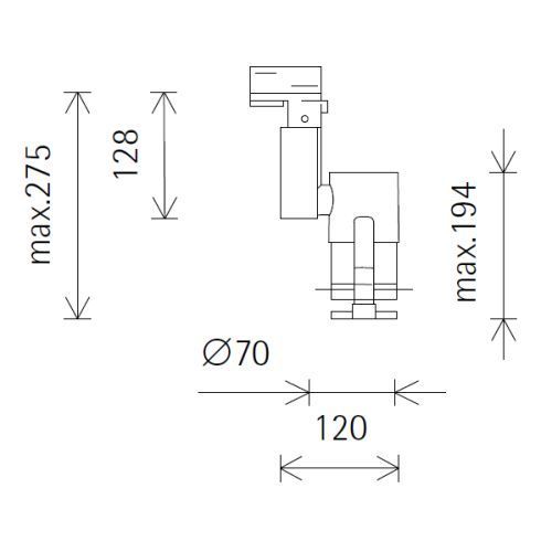 71217.000 OPTEC silber LED-Konturenstrahler für ERCO-3-Ph.-System