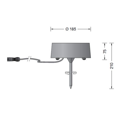 24378K3 - BEGA Plug & Play 48V Ortsveränderlicher Gartenscheinwerfer, grafit