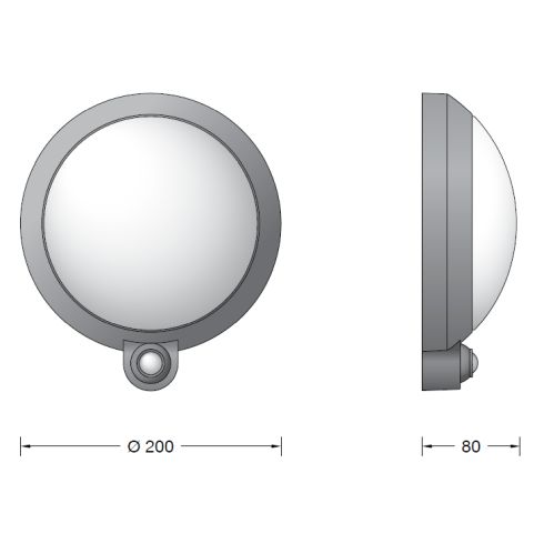 24149AK3 LED-Wandleuchte mit PIR-Sensor, silber