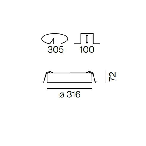 COMBO ROUND 300 OPAL 4000K LED-Deckeneinbauleuchte