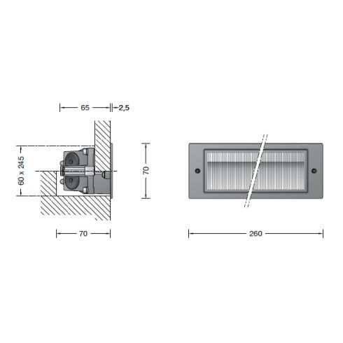 33046K3 LED-Wandeinbauleuchte, grafit