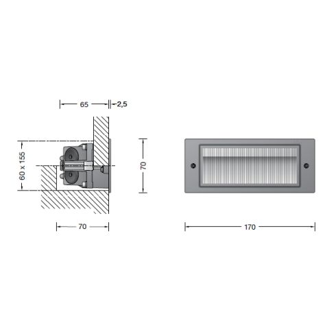 33023K3 LED-Wandeinbauleuchte, grafit