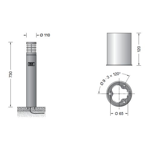 85061AK3 Garten- und Wegeleuchte mit Sensor, silber