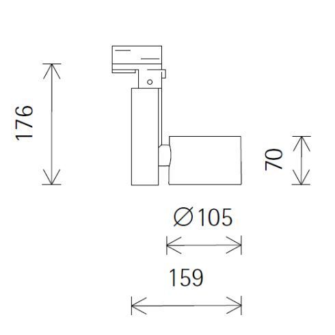 71252.000 OPTEC silber LED-Linsenwandfluter für ERCO-3-Ph.-System