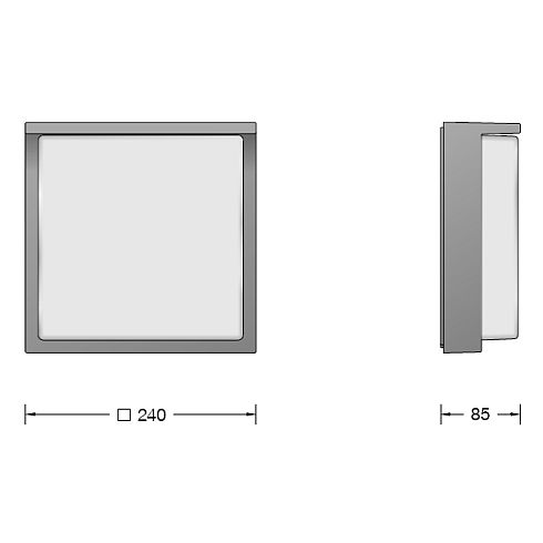 24070K3 LED-Wandleuchte, grafit
