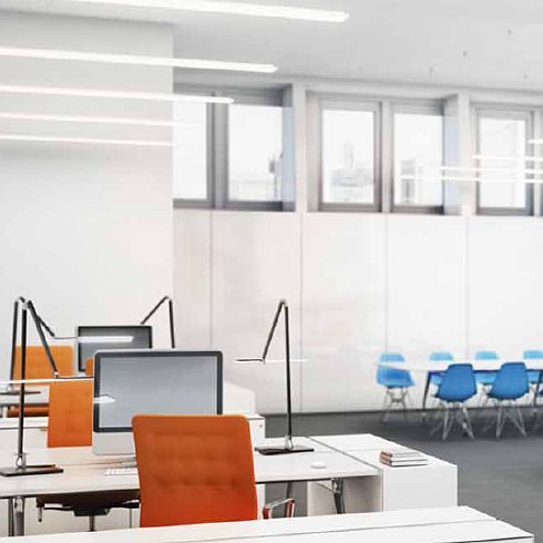 Roxxane Office LED-Tischleuchte 4000K, silber-eloxal