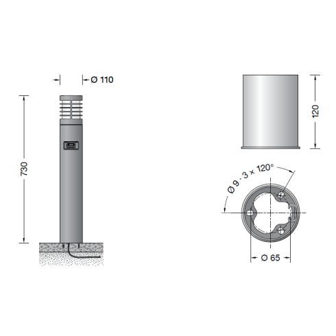 85061AK4 Garten- und Wegeleuchte mit Sensor, silber