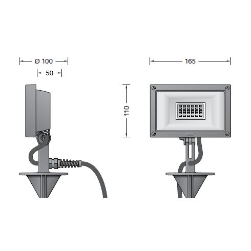 84361K3 LED-Flächenscheinwerfer mit Erdspieß, grafit