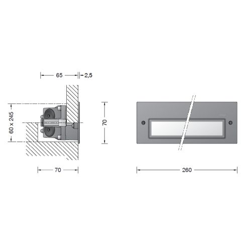 24064AK3 LED-Wandeinbauleuchte, silber