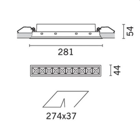 Laser Blade Frame General 3000K - 10 Zellen LED-Deckeneinbauleuchte, weiß