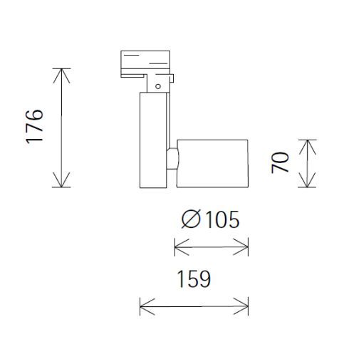 71240.000 OPTEC silber LED-Strahler für ERCO-3-Ph.-System