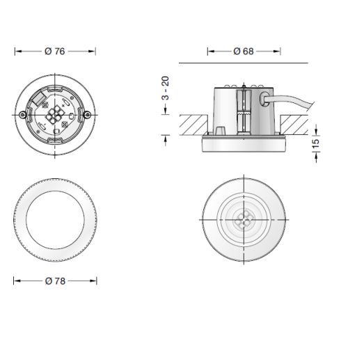 50593K3 ACCENTA PURE LED-Deckeneinbau-Tiefstrahler