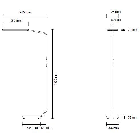 Force One POWER silber matt LED-Stehleuchte 4000K
