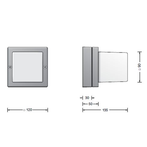 22432A LED-Wand-/ Decken-/ Pfeilerleuchte, silber
