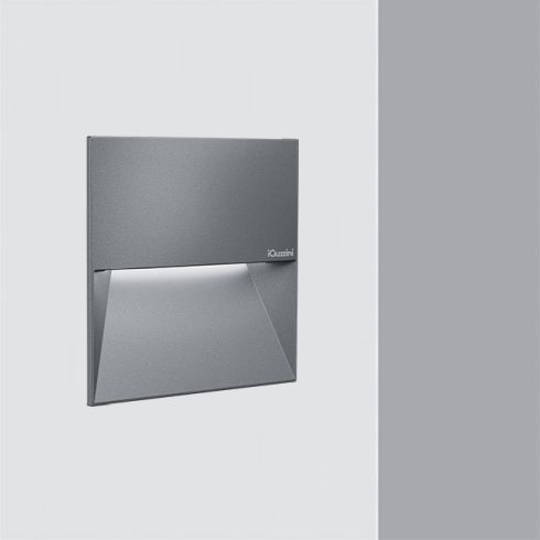 Walky Square 180 LED-Wandeinbauleuchte, grau