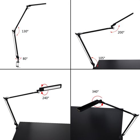 LED-Tischleuchte, schwarz mit Tischklemme