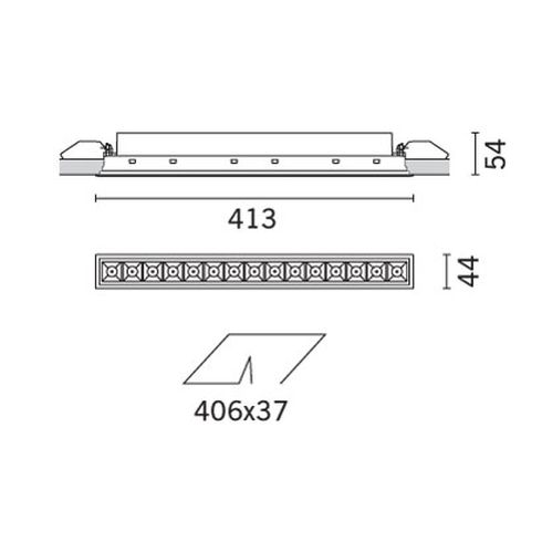 Laser Blade Frame High Contrast - 15 LED-Deckeneinbauleuchte, weiß-schwarz