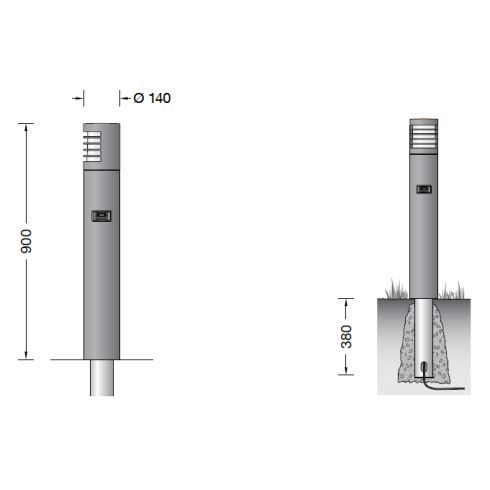 85056AK4 Garten- und Wegeleuchte mit Sensor, silber